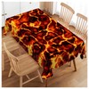 Walmsco Tablecloth Red flame Decor For Dining Room Kitchen Rectangular