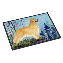 Caroline's Treasures SS8607MAT Golden Retriever Doormat 18x27 Front Door Mat Indoor Outdoor Rugs for Entryway, Non Slip Washable Low Pile, 18H X 27W