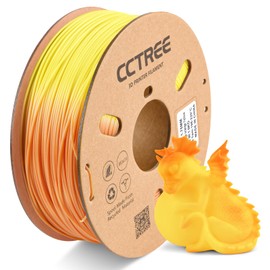 CCTREE Temperature Color Change PLA+ Filament 1.75mm, Color Change Orange to Yellow 3D Printer Filament PLA Plus, Dimensional Accuracy +/- 0.03 mm, 1KG Spool (2.2 lbs), Fit for Most FDM 3D Printers