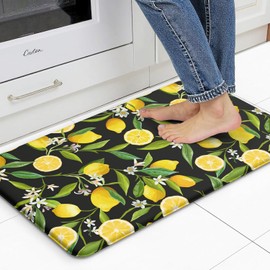 FYATHM Kitchen Mats Lemon Kitchen mats for Floor Anti Fatigue Mats for Kitchen Floor Cushioned Non Slip Waterproof Standing Mat for Bedroom Office Sink Laundry