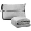 Travel Blanket and Pillow Set, 2-in-1 Blanket with Soft Pillowcase,