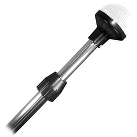 SeaSense 34” - 72” LED Stern Light - - Range of 2 Nautical Miles - Easily Adjustable, Stowable Chrome Light for Boats, Kayaks, Canoes, Pontoons & Fishing Vessels up to 39 Feet (Base Not Included)