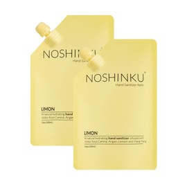 Noshinku Pocket Hand Sanitizer Spray Refill Pouch, Natural Moisturizing Hand Sanitizer Refill With 70% Sugarcane-Derived Alcohol, 200 mL (3.40 Fl Oz (Pack of 2), Limon)