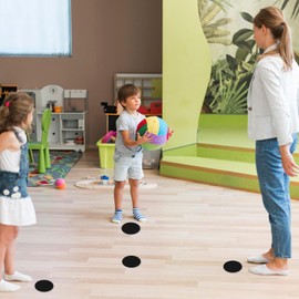 YIKIADA Vinyl Black Dot Stickers, 6 Inches, Waterproof, Removable, 10 PCS for Floor Decals, Classroom, Home Decoration, Warehouse Inventory