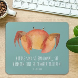 Mr. & Mrs. Panda Mauspad Emotionaler Krebs - Geschenk, Seifenoper, Mauspad Büro, Geschenke Sternzeichen, Sensible, Krebs Sternzeichen, Emotionalität,