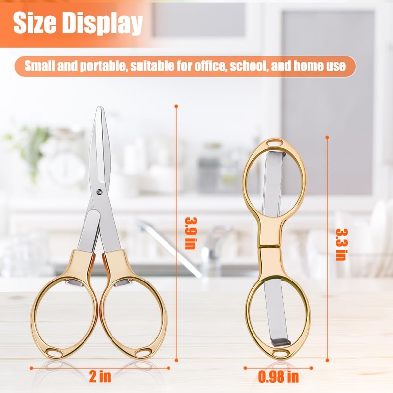 2PCS Folding Scissors, Portable Travel Scissor, Gift for Men Glasses