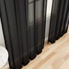 MYSTIC-HOME Window Curtains Black Sheer 90 Inches Long 2 Panels