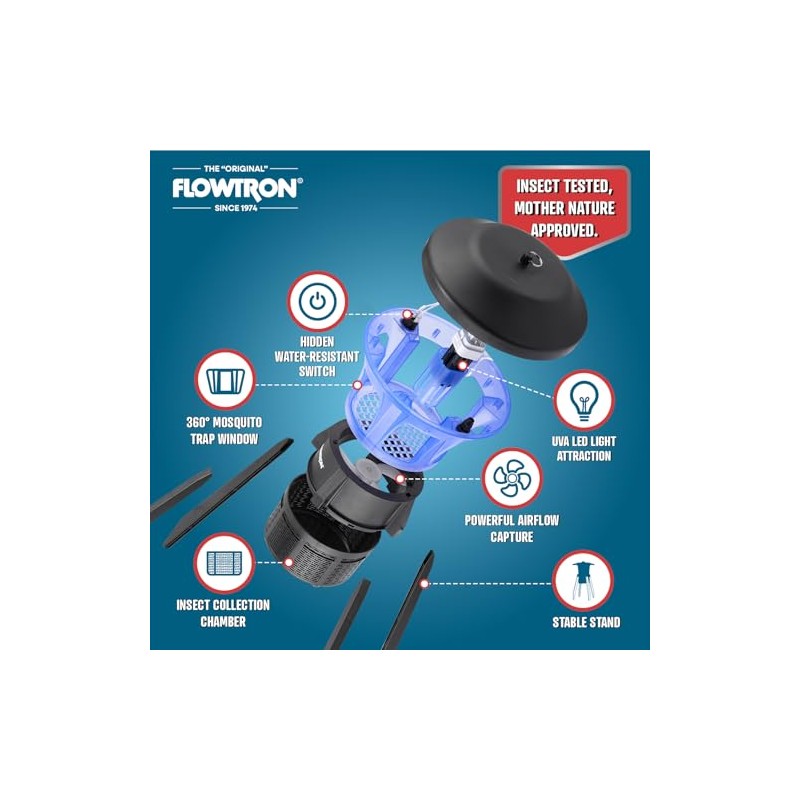 Flowtron Outdoor Bug Trap | UV Light & Powerful Fan