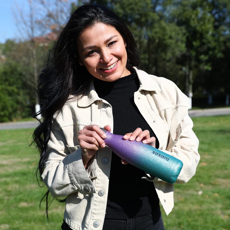 BJPKPK Botella de agua de acero inoxidable, 17 onzas, doble