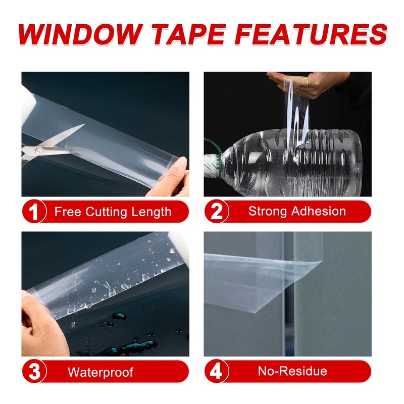 PackYard Transparent Window Seal Weather Sealing Tape 2 Inch x