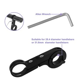 Treki Bike Handlebar Extender Aluminum Alloy Bicycle Handlebar Clamp Extension Bracket Single Clamp Cycling Extender Mount Holder for Holding Lamp Speedometer GPS