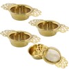 Moicstiy 4 Pack Tea Strainers with Drip Bowls, Stainless Steel