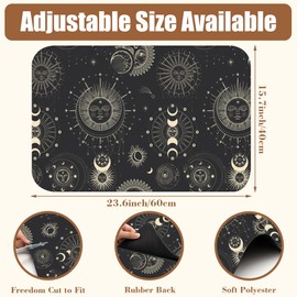 Moon Sun Zodiac Coffee Mat Astrology Dish Drying Mat for Kitchen Counter Absorbent Hide Stain Rubber Backed Coffee Bar Accessories Fit Under Espresso Machine, 15.7 x 23.6 Inch