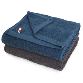 Imabari Towels, Commercial Use, Face Towels, Set of 2, M Color, 13.4 x 33.9 inches (34 x 86 cm), For Beauty Salons, 100 Colors, Lightweight, Thin, Room Drying, Absorbent and Quick Drying (Bronze Blue,