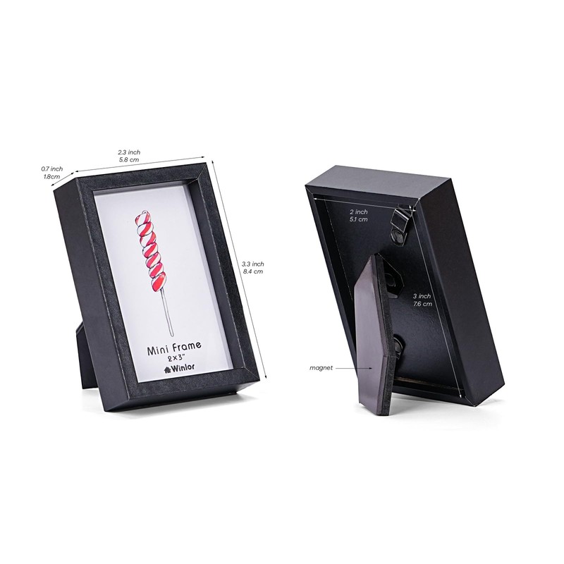 Winlor Small Picture Frames, Mini Size Baby Photo Frame, 2x3'',