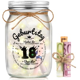 Apexxus Gifts for 18th Birthday Girl Boy, LED Bottle Light Birthday 18 Money Gifts, Birthday Money Gifts Packaging, 18th Birthday Gift Money Light Bottle Cool Gift Ideas