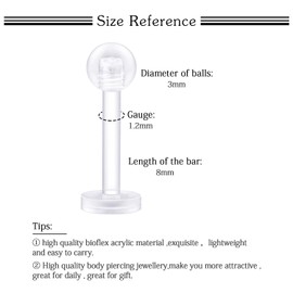 LAURITAMI 30-45pcs Clear Piercing Retainers Cartilage Lip Nose Helix Tragus Studs Rings Hoops Rings Bioflex Flexible Horseshoe Clicker Earrings Piercings Retainer 20G 16G