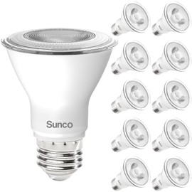 Sunco 10 Pack PAR20 LED Bulb,Track Light Bulbs Flood Lighting Indoor Outdoor, High Brightness, 800 LM, 8W (50W Equivalent), 3000K Soft White, Dimmable, E26 Medium Base, Exterior, Wet Rated UL