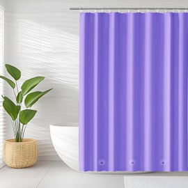 TIKABC Shower Curtain Liner, Purple PEVA 4G Lightweight Shower Liner, Plastic Waterproof Shower Curtains, 72x72 inch with 12 Grommet Holes 3 Large Magnetic Weights