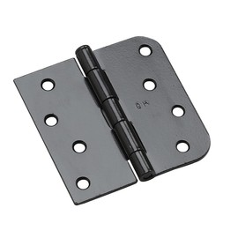 Richelieu 81822FBB Onward (3-Pack) 4-inch (102 mm) Full Mortise Butt Hinge, Combination 5/8-inch Radius and Square Corner, Black Finish