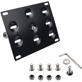 Dewhel Front Bumper Tow Hook License Plate Mount Bracket Holder Bolt On No-Drill Modification Tow Eye LP Holder Compatible with Volkswagen MK7 VII Golf GTI 2015-Up