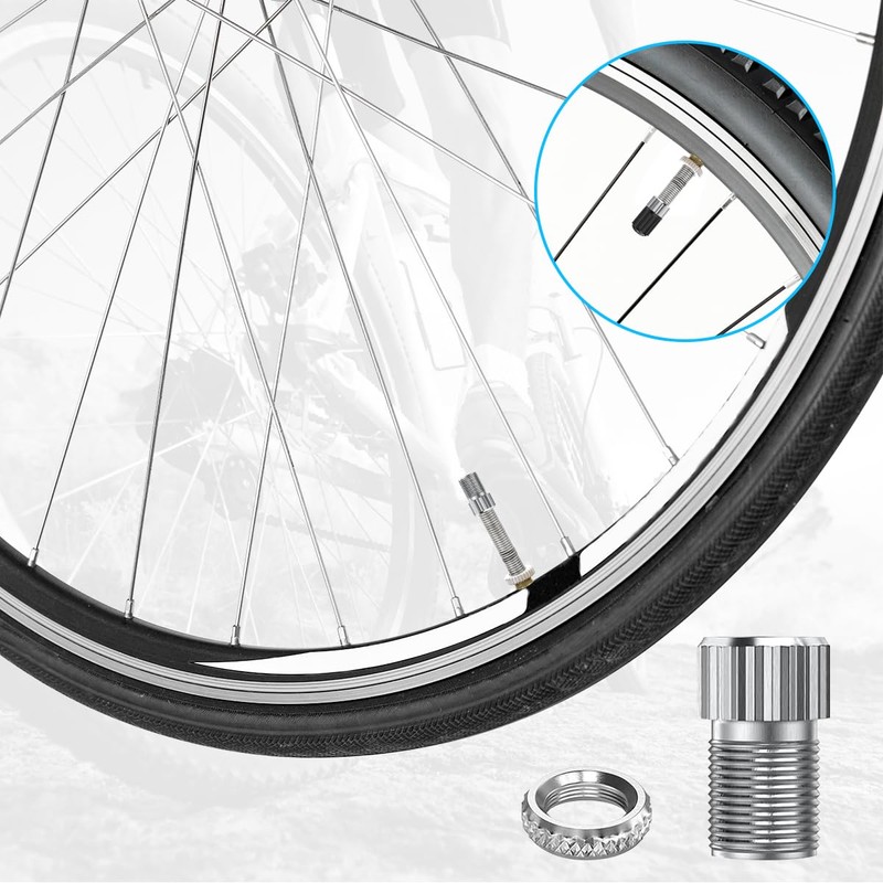 19 Piece Bicycle Valve Set, Presta Valve Core Adapter French