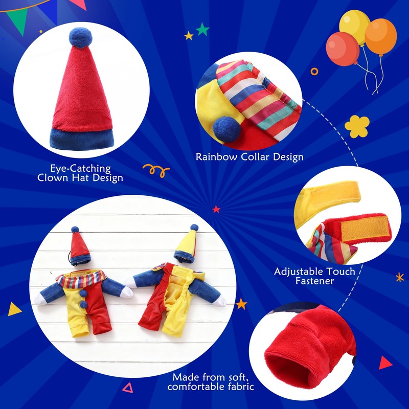 Yoption - Disfraz de payaso para perro, Halloween, Navidad, divertida