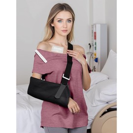 Post Shoulder Surgery Shirts for Women- Short Sleeve-Full Snap-Open Arm Shoulder Recovery Clothing Chemo Clothing (US, Alpha, X-Large, Regular, Regular, Red(11))