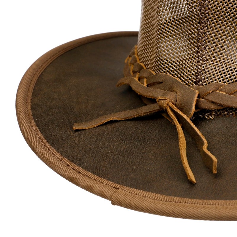 SCIPPIS Brandon Leather Cowboy Hat, Hickory