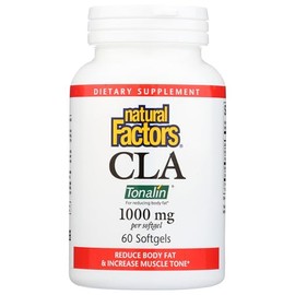 Natural Factors - CLA Tonalin 1000mg, Promotes Increased Muscle Retention  Energy Levels, 60 Soft Gels                                                