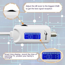 HIDB Hd Tv Antenna Amplifier With Adjustable Gain 4G Lte Filter And Time Display