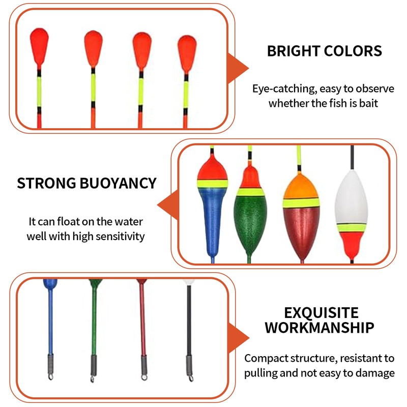 YCHYAN 10 Piece Float Fishing Set, Float for Fishing Set,