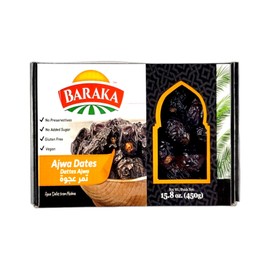 Baraka Ajwa Dates | Vegan Dates | Naturally Sweet |Fat-Free High Fiber Superfood No Preservatives, No Additives, 15.8 oz (Pack of 1)