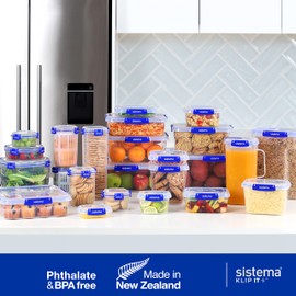 Sistema KLIP IT PLUS Food Storage Container | 2.2 Litre Leak-Proof, Stackable & Airtight Fridge/Freezer Food Boxes | BPA-Free Plastic | Recyclable with TerraCycle® | 1 Count, Blue