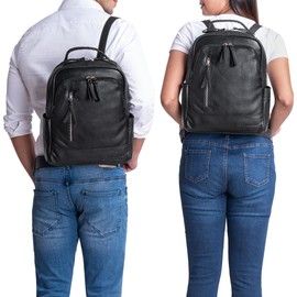 STILORD 'Aiden' Vintage Leather Backpack Modern Backpack for Men and Women 13.3 Inch Laptop Daypack Daypack Work Uni Business Leisure Genuine Leather Medium Large, black, Rucksack