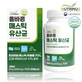 nutrinus [Nutrinus] Correct Mastic Lactobacillus 600mg x 90 tablets, 3 month supply (multiple purchases) / [뉴트리너스] 올바른 매스틱 유산균 600mg x 90정 3개월분 (복수구매)