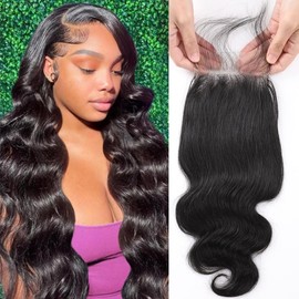 Paquete de cabello brasileño virgen ondulado de grado 14A, cierre frontal, 100% sin procesar, extensiones de cabello humano brasileño ondulado (22" x 4" cierre)