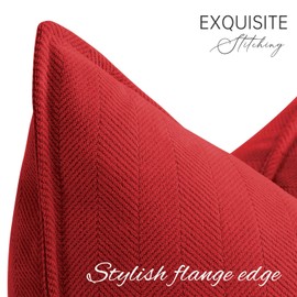 ZWJD Red Cushion Cover 30 x 50 cm, Set of 2 Chenille Cushion Covers, Sofa Cushion Covers with Elegant Design, Soft and Luxurious Decorative Cushions for Couch, Bed and Home Decoration