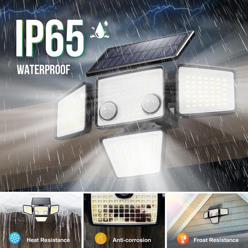 Solar Outdoor Lights - 3000LM 188 LED Motion Sensor Outdoor
