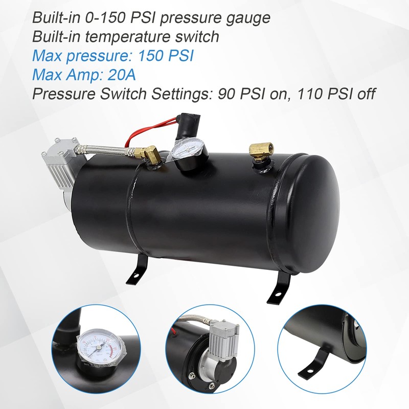 150DB 4 Trumpet Train Horns kit Super Loud Air Horn