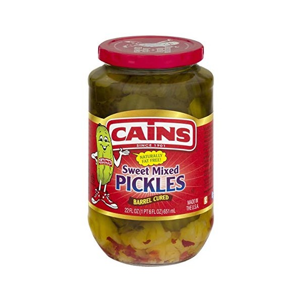 Cains Sweet Mixed Pickles, 22 Fl Oz Jar