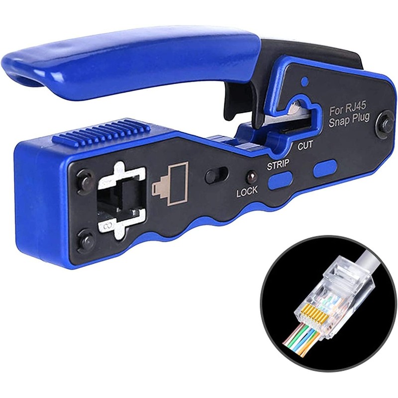 RJ45 Crimp Tool, Pass Through Ethernet Crimping Tool for Cat5,