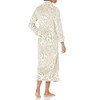 Natori Women's Plush Leopard Robe Length 52", Sand Taupe, Small