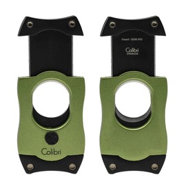 Colibri Premium S-Cut Cigar Cutter - Ergonomic Stainless Steel Spring-Loaded Straight Cut Blade, Ideal for up to 66+ Ring Gauge - Gift for Cigar Enthusiasts (Green)
