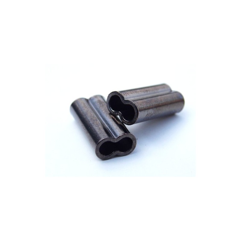 Mini Copper Double Barrel Crimp Sleeves 1.6mm x 9mm -