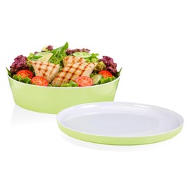 IMPULSE! Minimalist Medium Lime Bowl - Perfect for Meal Preps, Pasta, Fruits, Salad, and Pastries! Lid Doubles as Plate! Great for Storing Food!