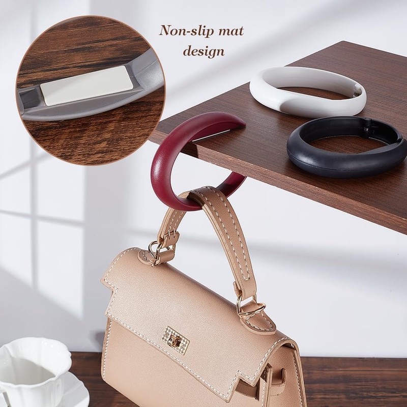 Round Purse Hooks for Tables and Bars, 3Pcs Round Handbag
