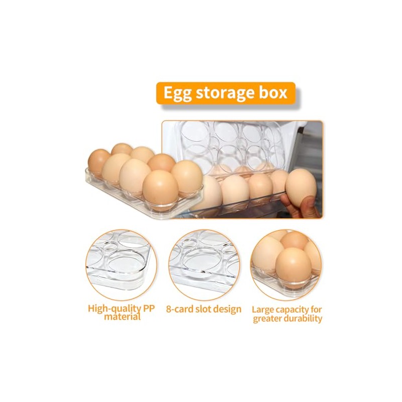 Pack of 2 Fridge Egg Holders, 16 Eggs Space Saving