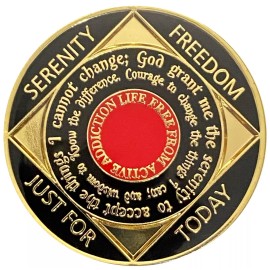 Simply Minimal NA 9 Year Golden Color Plated Medallion, Recovery Coin, NA Token, Narcotics Ano