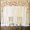 10ft x 7ft White Chiffon Backdrop Curtain with Lights String